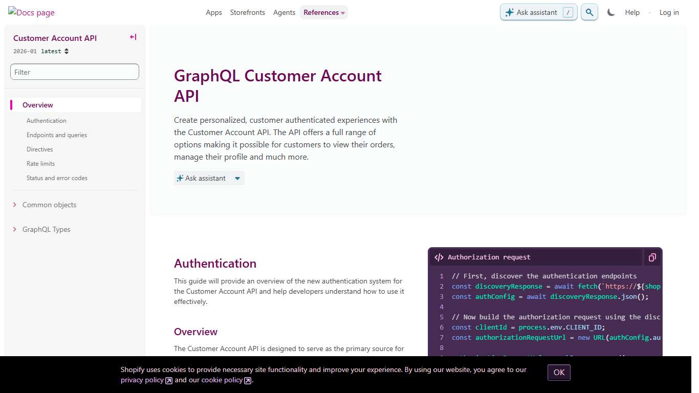 Customer Account API reference