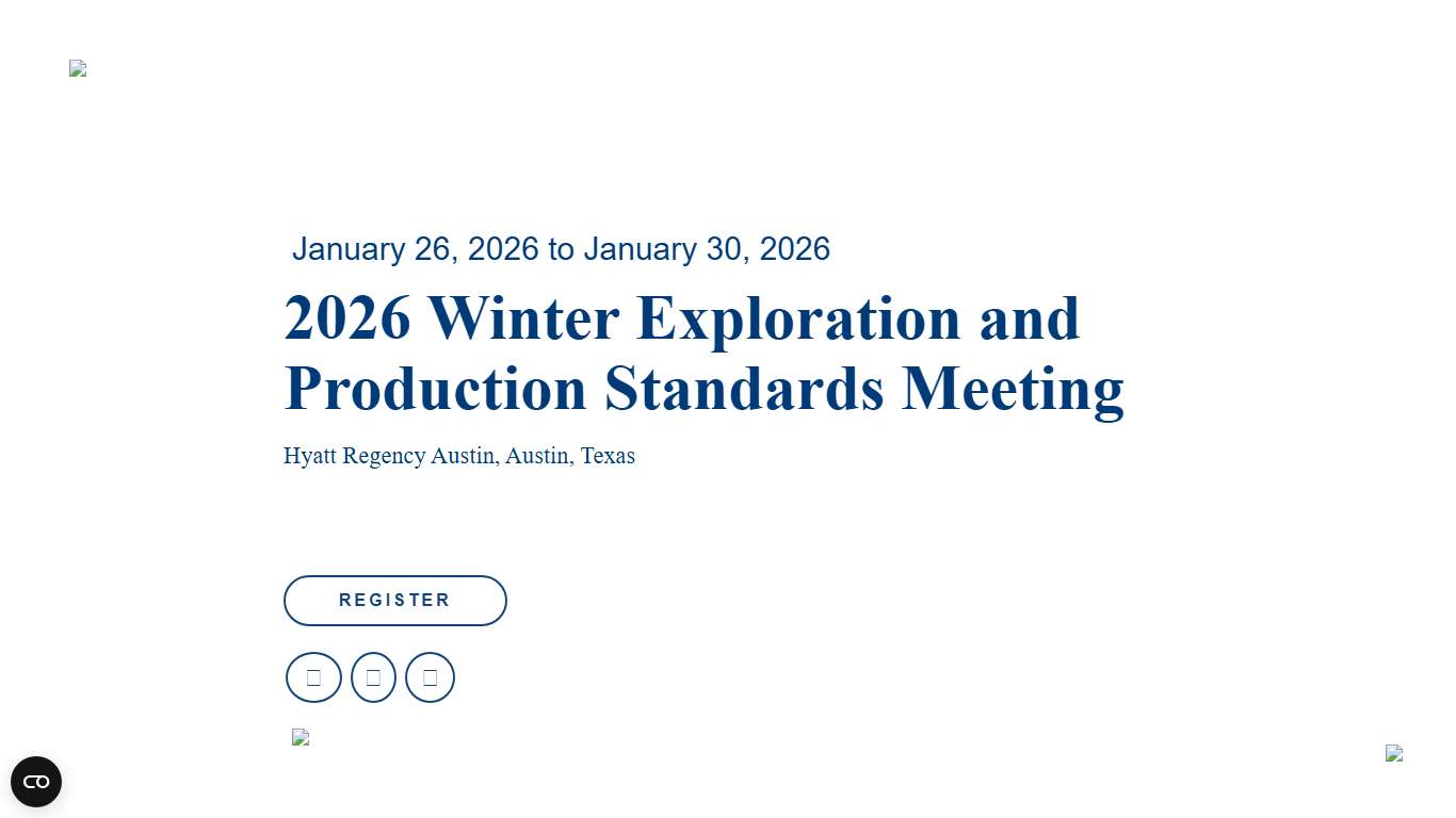 2026 Winter Exploration and Production Standards Meeting - American Petroleum Institute Events